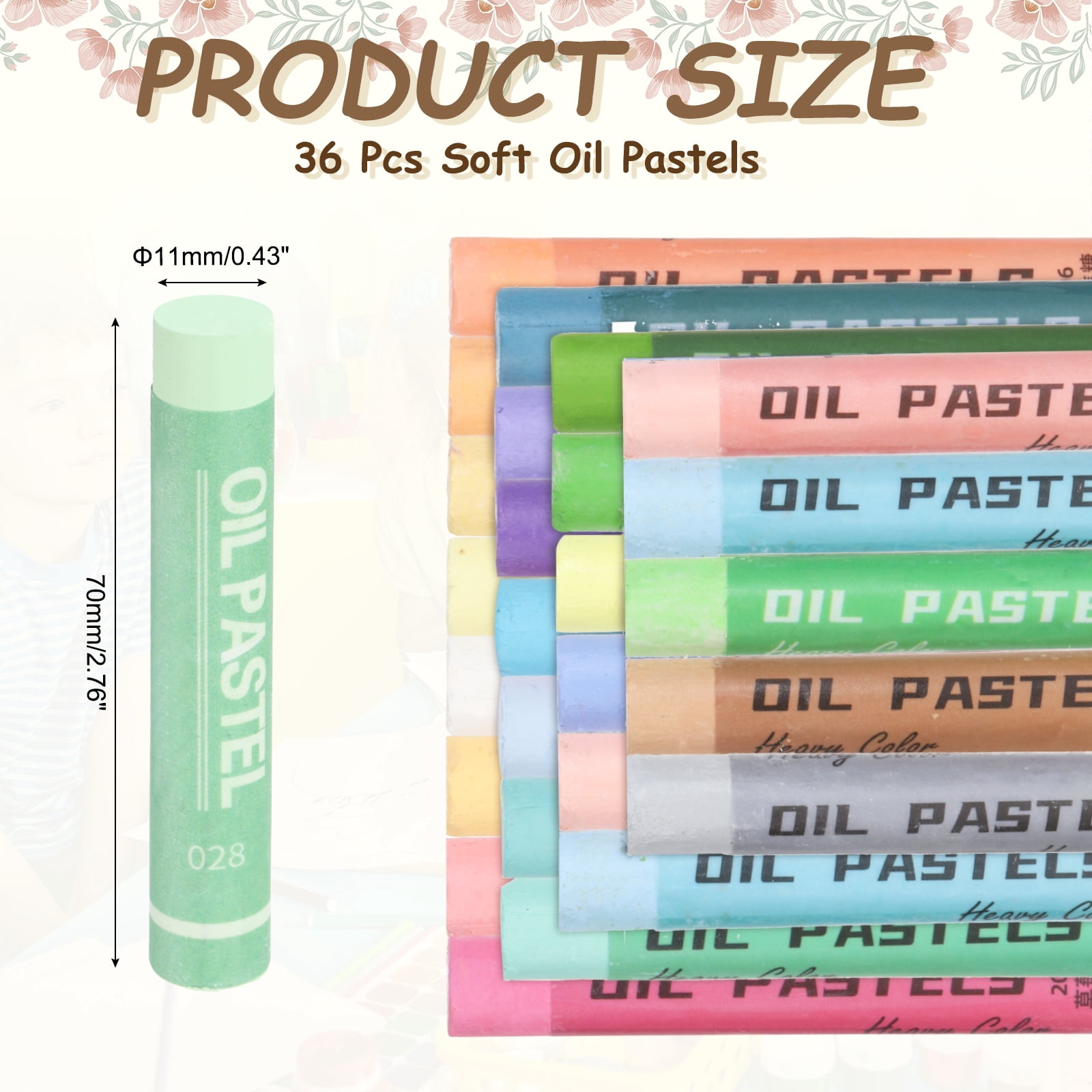Uxcell Soft Oil Pastels, Oil Pastel Crayons Vibrant Color Blendable Art Supplies for Painting Drawing Blending Painting Artists Beginners Professional(Light Green, Pack of 36)