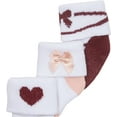 thumbnail image 3 of Hudson Baby Infant Girl Cotton Rich Newborn and Terry Socks, Ballet Burgundy, 6-12 Months, 3 of 7