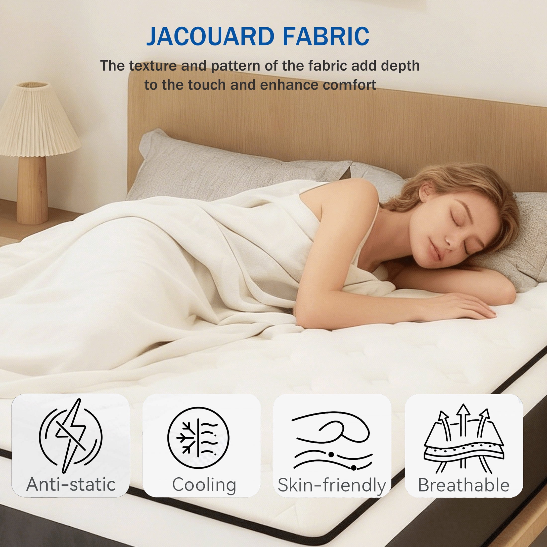 SILENCE MANGO 12 inch Full Sized Hybrid Mattress With Individually Wrapped Pocket Springs Medium Firm Support in a Box High Density Foam for Adult CertiPUR-US