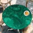 thumbnail image 2 of Green Marble Round Tablecloth, Fitted Table Cover with Elastic for 55"-60" Round Tables, Modern Farmhouse Gradient Abstract Fluid Art Table Cloth Outdoor Indoor Dinning Party Waterproof Tablecloths, 2 of 7