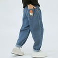 thumbnail image 3 of Tollder Boys Jeans Kids Elastic Waist Baggy Jogger Denim Pants Stretch Fashion Casual Wide Leg Cotton Trousers with Pockets 3-10 Years, 3 of 3