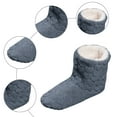 thumbnail image 4 of Rokment Womens Slippers Socks Boots Velvet Indoor Winter Soft Warm Cozy Fuzzy Lined Mid Calf Booties Slippers Dark Gray Size 7, 4 of 7