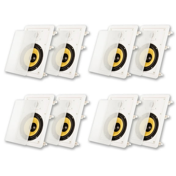 Acoustic Audio HD-650 In Wall 6.5" Speakers Home Theater Surround Sound 4 Pair Pack