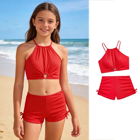 Swimsuit For Girls Girls Swimsuit With Shorts Two Piece Set Girl Bathing Suits Girls Size 12-13 Years Bathing Suit