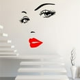 thumbnail image 1 of Pegatina de pared con cara de mujer hermosa y labios rojos, decoración para el hogar, la sala de estar y el dormitorio, 1 of 11