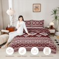 thumbnail image 3 of Manfei Southwestern Aztec Twin Comforter Sets, Bohemian Maroon White Bedding Set, Reversible 2-Piece, 1 Comforter and 1 Pillowcase, 3 of 6