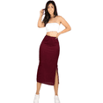 thumbnail image 1 of Falda Casual Midi Lápiz MALABIS para Mujer Color Vino con Abertura Lateral, 1 of 5