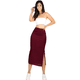 thumbnail image 1 of Falda Casual Midi Lápiz MALABIS para Mujer Color Vino con Abertura Lateral, 1 of 5