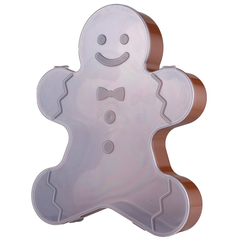 Plastic Gingerbread Man Christmas Container, 13.75" x 17", by Holiday Time