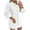 White, variant on Lovzfmll Women's Dresses Lightweight Fashion Fall Long Sleeved Solid Color Casual Comfortable V-Neck Button Up Collar with Drawstring On Both Sides Mini Shirt Dress White XL