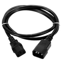 4ft 18 AWG Black 18/3 Universal Power Cord C14 to C13 10A 250V 3-Prong Extension PDU Power Cables