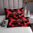 thumbnail image 3 of Erosebridal Ensemble de Couvre-Lit Voiture de Course Rouge Grand Lit, Ensemble de Literie Éclair Néon, Ensembles de Couvre-Lit Sport de Vitesse Format Grand Lit, Décor de Chambre Respirant, 3 Pcs, 3 of 5