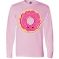 thumbnail image 3 of Inktastic Hot Pink Donut Long Sleeve T-Shirt, 3 of 5