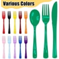 thumbnail image 4 of HEIPINIUYE 75 Pcs Green Plastic Silverware, 4 of 7