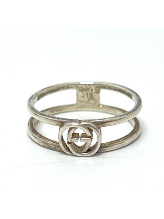 Pre-Owned GUCCI Interlocking G Ring, SV925, Women's Silver