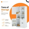 thumbnail image 5 of EUROCO 62'' Tall Bathroom Storage Cabinet, MDF Board Floor Storage Cabinet with 2 Doors, 2 Drawers and Adjustable & Door shelves, Freestanding Cabinet for Bathroom, Living Room, Home Office, White, 5 of 8