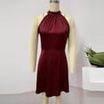 thumbnail image 7 of Gamivast Satin Dress for Women Sleeveless Halter Mini Dress Slim Fit Cocktail Dress High Neck Backless Elegant Party Evening Club Night Out Wear, 7 of 7