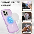 thumbnail image 6 of For iPhone 16 Pro Max Transparent Phone Case Compatible with MagSafe, Triple Layer Magnetic Charging Case, Heavy Duty Shockproof and Drop-Proof Phone Case, Crystal Purple, 6 of 6