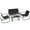 Black, variant on Uforic 4 Pieces Outdoor Furniture Set,Patio Textilene Steel Conversation Set with Loveseat Chair,Rocking Chair Set of 2 and Tea Table - Black