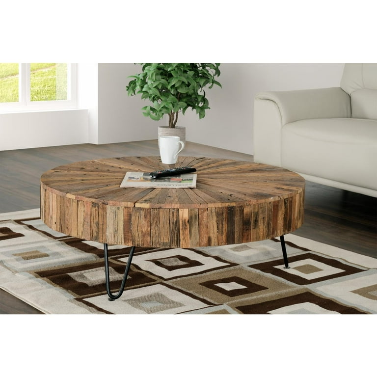 Reclaimed wood and iron coffee table deals
