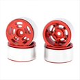 thumbnail image 3 of 4 Llantas de Metal de 1,0 Pulgadas para Coche Trepador de Control Remoto 1/24 1/18 para Axial SCX24 AX24 FCX24 Enduro24 TRX4M, Doble Orificio, 5 Radios, Rojo, 3 of 5