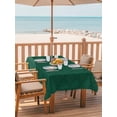 thumbnail image 2 of Outdoor Tablecloth with Umbrella Hole for Patio/Picnic/Party/Camping, Dark Green Plaid Waterproof Table Cloth Rectangle Table Cover Washable, Country Vintage Abstract Striped Lattice (60"x 84"), 2 of 8