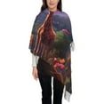 thumbnail image 3 of Honeii Lantern Giraffes Magical Forest Print Scarf Oversized Scarf Tassel Fall Winter Thick Scarf Warm Shawl Women,Women's Scarves & Wraps, 3 of 8