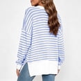 thumbnail image 5 of Levmjia Women's Striped Long Sleeve Sweater Crewneck Drop Shoulder Loose Fit Casual Pullover Top for Fall Winter, 5 of 6