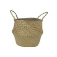 thumbnail image 6 of Foldable Seagrass Belly Basket Pot Flower Plant Storage Pot Wickerwork Hamper Tool, 6 of 6