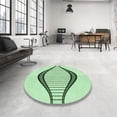 thumbnail image 4 of Ahgly Company Tapis d'Intérieur Lavables en Machine, Ronds, Transitionnels, Vert Menthe, Ronds de 3', 4 of 7