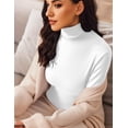 thumbnail image 6 of Ekouaer Women's Turtleneck Long Sleeve Shirts Slim Fit Thermal Underwear Tops Lightweight Tees, 6 of 7