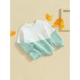 thumbnail image 3 of Bagilaanoe Toddler Baby Girl Boy Casual Sweatshirt Long Sleeve Contrast Color Pullover 6M 12M 18M 24M 3T Kids Fall Loose Tee Tops, 3 of 8