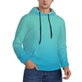 thumbnail image 2 of Naloa Teal Turquoise Men's Casual Hooded Collar Drawstring Hoodies Pullover Sweatshirts Casual Long Sleeve Shirts-XX-Large, 2 of 7