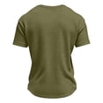 thumbnail image 4 of OIOLOYJM Waffle Knit Shirts for Men Short Sleeve Pullover Crewneck Ribbed Texture Tops Vintage Loose Lightweight Summer Workout Clothes Army Green 3XL, 4 of 4