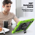 thumbnail image 6 of ELEHOLD Full Body Protective Case for iPad Pro 11 inch 2024,Heavy Duty 3-Layer Protection Case Built-in Screen Protector 360° Rotating Kickstand Handstrap Shoulder Strap Shockproof Cover,Green, 6 of 8