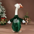 thumbnail image 3 of WKSCLPAI Christmas Porch Goose Outfits Yard Goose Statue Christmas Costume Plush T-Shirt Yard Goose Clothes wih Hat for 17 Inch Goose Statue Patio Garden Outdoor Indoor Decor(Green S), 3 of 6