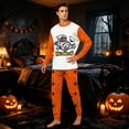 thumbnail image 5 of HTHLVMD Halloween Pajamas, Family Halloween Pajamas, Halloween Matching Family Pajamas Orange Bat Print Long Sleeve Two Piece Pj Set Spooky Sleepwear Nightwear Loungewear Vampire Holiday Photos, 5 of 5
