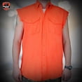 thumbnail image 6 of Daniel Smart Cotton Denim Sleeveless Frayed Button Down Shirts for Men with Front Chest Pockets., 6 of 7