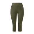 thumbnail image 4 of Keeccty Women Basic Side Pockets Jeggings Elastic Capri Cropped Pants, 4 of 6