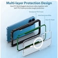 thumbnail image 4 of Dteck Transparent Back Case for iPhone 15 Pro,Magnetic Metal Bumper Case Compatible with Mag-Safe Shockproof Rubber Clear PC Cover,Green, 4 of 8