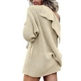 thumbnail image 4 of ShomPort Women's Fall Sweater Cardigan Long Sleeve Loose Button up Lapel Collar Knit Pullover Tops, 4 of 9