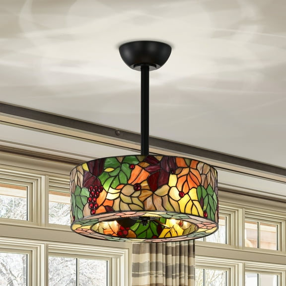 Ralfa 17.1 in. 6-Light Indoor Matte Black Finish Ceiling Fan with Light Kit