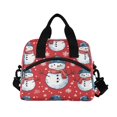 thumbnail image 2 of Lunch Bag Portable Crossbody Meal Bag Cooler Bag Insulated Lunch Bag Food Bag Handheld & Crossbody Design Little Snowman Seamless, 2 of 6