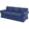 thumbnail image 1 of Premium Heavy Cotton Ektorp 3 Seat Sofa Cover Replacement Compatible with IKEA Ektorp Three Sofa Slipcover (Deep Blue), 1 of 3