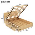 thumbnail image 4 of Full Bed Frame with Underneath Storage and 2 Drawers, Platform Bed with Wooden Slat System, No Box Spring Needed, 4 of 9