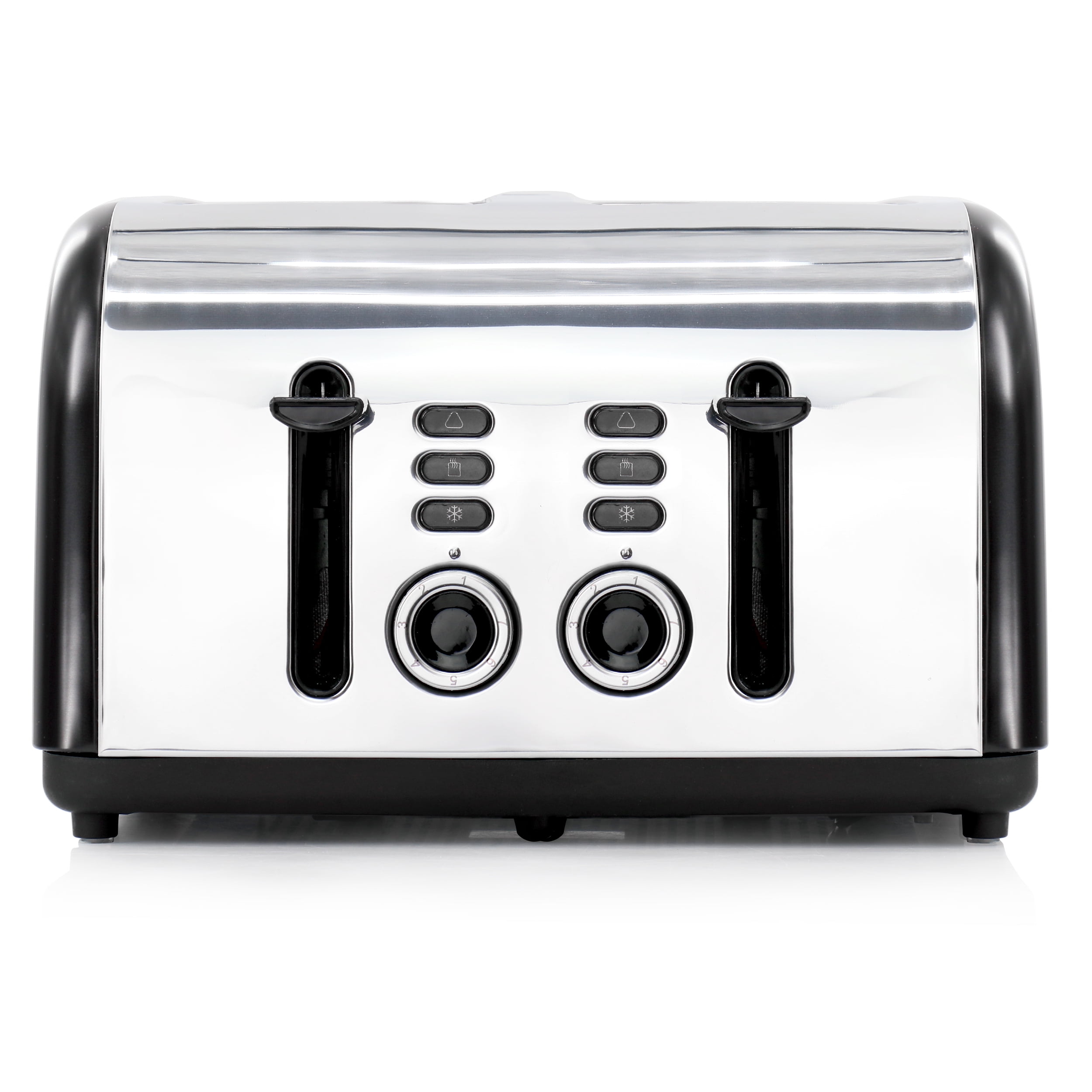 Redmond 4-Slice Wide Slot 1400W Stainless Steel Toaster in Black
