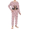 thumbnail image 2 of DISNIMO Pink Dog Paw Print Pajamas Girls Kids Pajamas Set Animals Floral Print Kids Pj Set Girls Size 5-6 2 Piece Pj Set for Girls Long Sleeve and Pants Pajamas Sleepwear with Pockets, 2 of 7