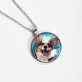 thumbnail image 4 of Corgi Elegant Glass Circular Pendant Necklace - Handcrafted Jewelry for Women, 4 of 5