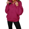 thumbnail image 2 of Seyurigaoka Women Shirt, Long Sleeve Lapel Neck Solid Color Knitting Zipper Casual Party Street Fall Spring Sweater Tops, 2 of 9