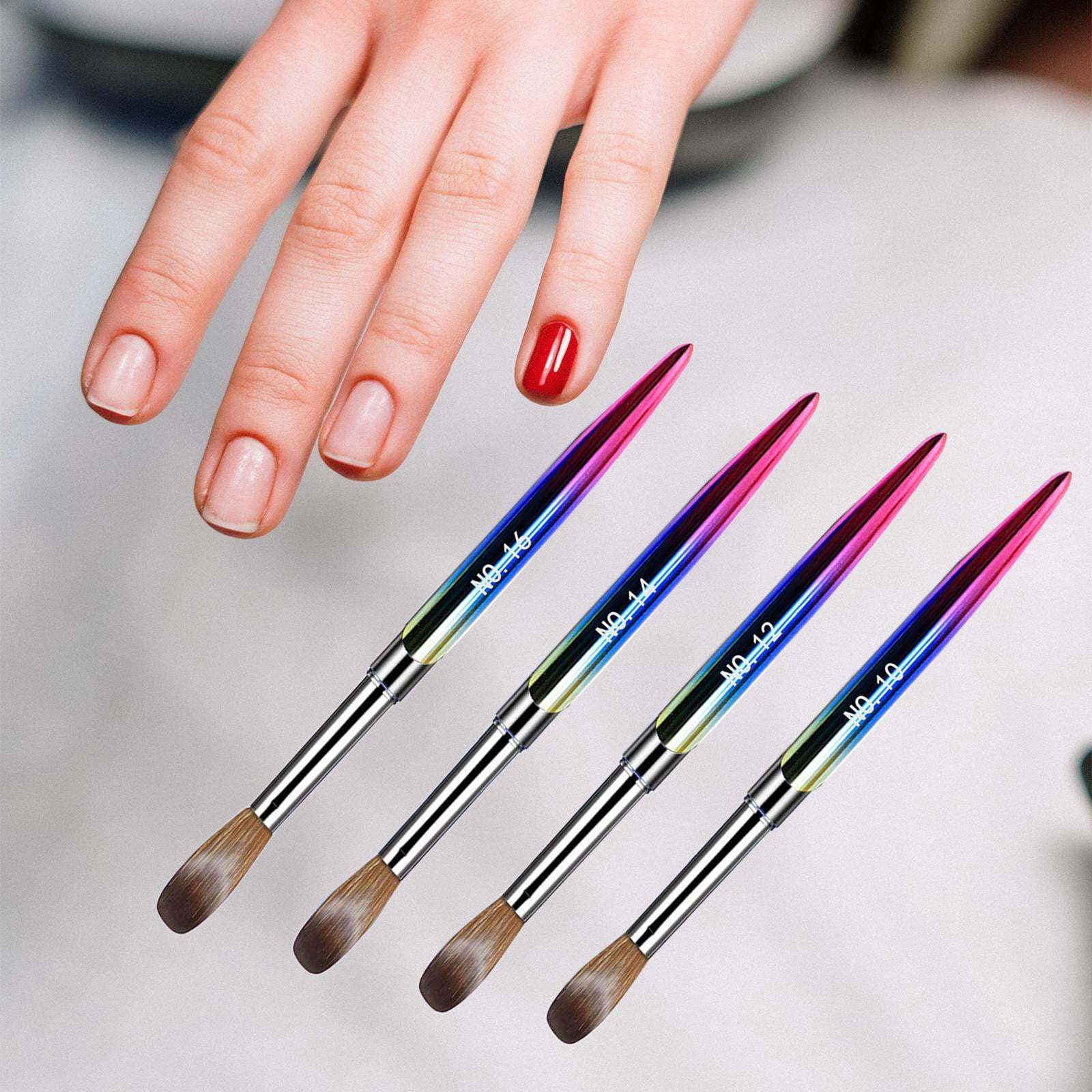 Stgfyxgs 4 Pieces Acrylic Nail Brush Set, Manicure Nail Brushes Practical Professional Beginner Drawing Tools for Nail Carving